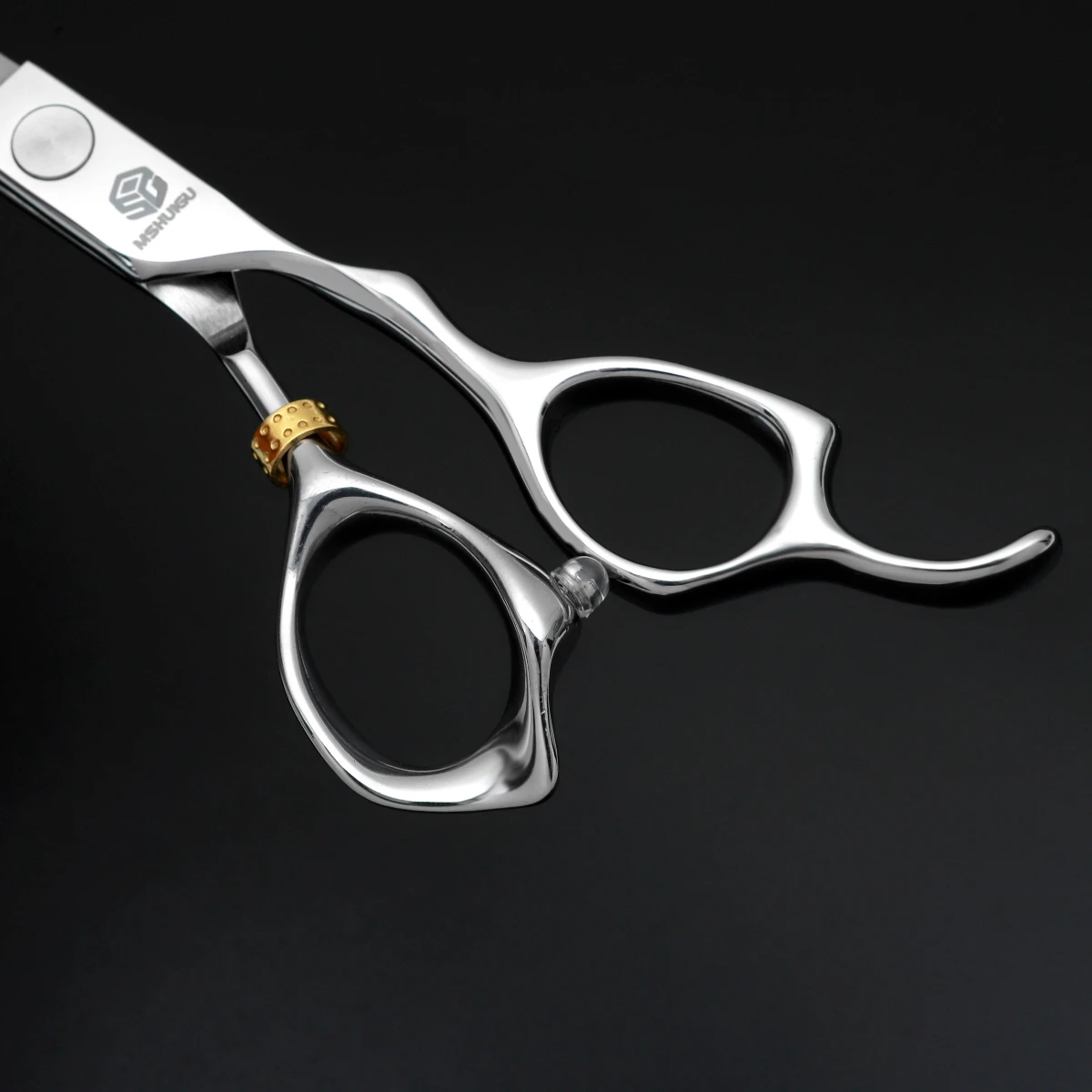 

MSHUIGU Professional barber scissors Reverse blade multifunctional thinning shears 440C steel 6 inches Suitable for home haircu