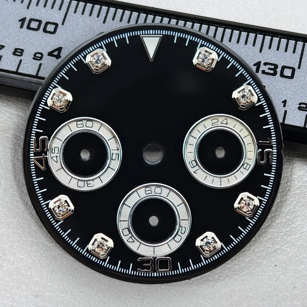 29mm VK63 Dial Panda Dial Luminous Dial Suitable for Daytona 39mm Case Quartz Watch VK63 Movement Watch Replacement Accessories view 6