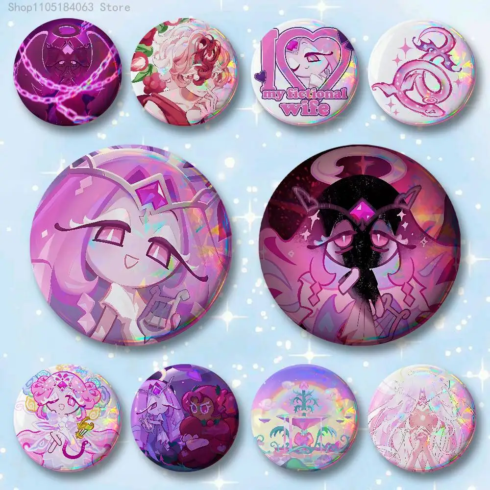 E-Eternal Sugar C-Cookie Badges 25 32 44 58 75 mm Round Cosplay Pin Bag Decor Fans Collect Friends Gifts Brooch Souvenir