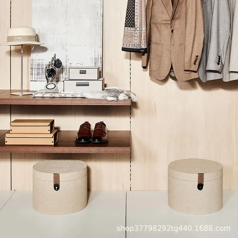 New Fabric Round Storage Box Hug Barrel Model Room Cloakroom Exhibition Hall Round Barrel Ornament Props