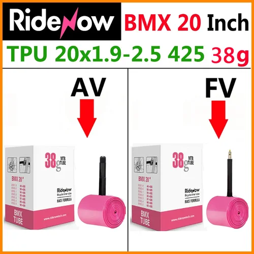 RideNow BMX bicicleta TPU tubo interior 20 ""425 20x1,9 2,0 2,1 2,2 2,3 2,4 2,5 neumático AV 42mm/FV 45mm cámara bicicleta ciclismo neumático penu parte
