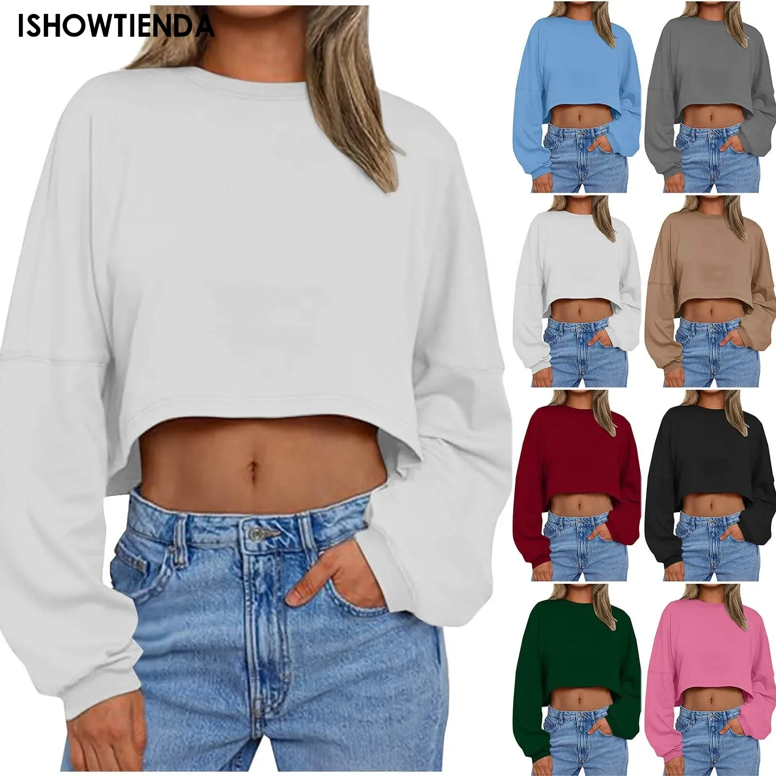 Women Sports Crop Top T-shirts Gym Clothing Yoga Loose Tops Long Sleeve Sportswear Workout Clothing Fitness Smock Spring Autumn