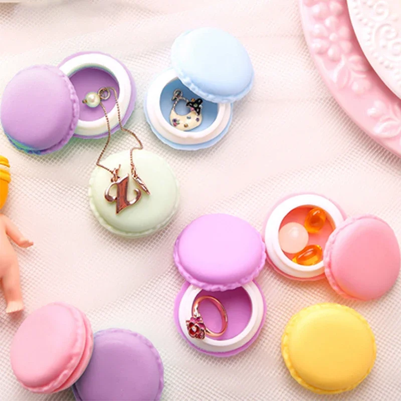 Fresh Macaron Mini Jewelry Storage Box Colorful Small Candy Color Cute Necklace Earrings Organizer Jewelry Accessories Case