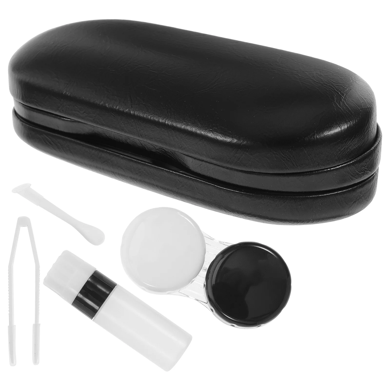 Double Layer Glasses Case Container Dual-purpose Travel Eyeglasses Portable Organizer Tweezers