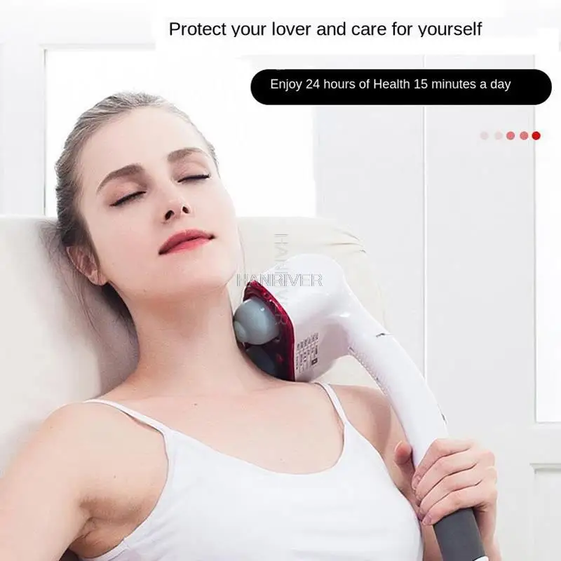2 Massage Heads Charging Electric Body Massage Hammer Vibration Back Cervical Massage Stick Health Care Relieve Pain