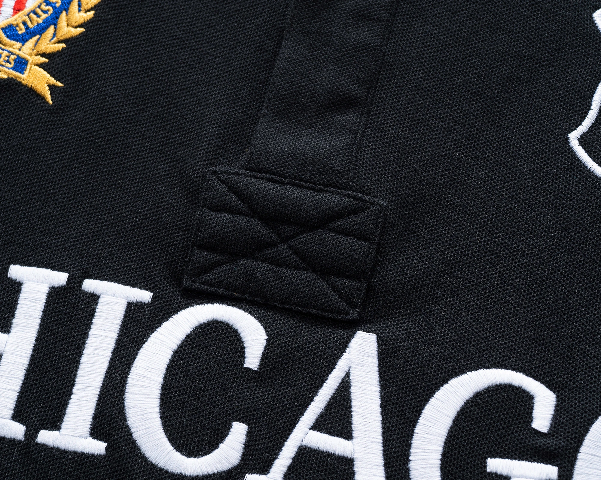 Herren Poloshirt USA Chicago Kurzarm Royal Freizeit Sport Party Baumwolle Bestickt Mit Schlitz Kontrastfarbe Original – Detail 14