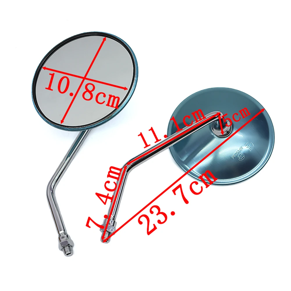 Universal 10mm Motorcycle Rearview Mirrors Scooter Chrome Round Side Mirror For Suzuki GN 125 Yamaha Jog BWS 100 125 Vino