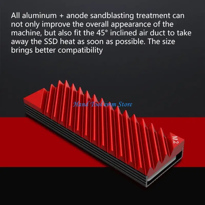 H37F 2280 SSD Hard Disk Aluminum Heat Sink with Thermal Pad for PC Cooling System