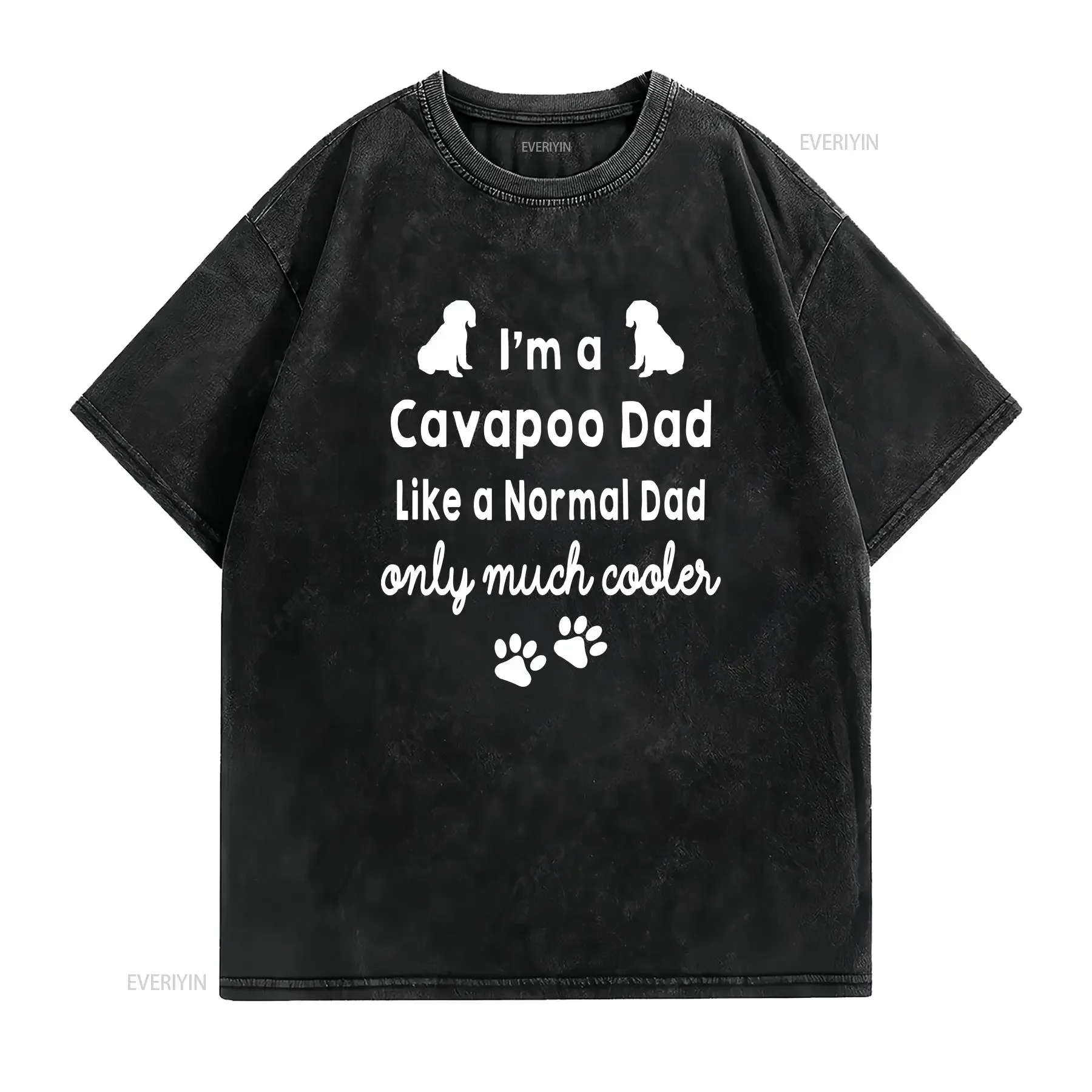 I'm A Cavapoo Mum or Dad Like Normal only Cooler Cotton T Shirt Loose Fitted Styles Dog Pet Parent Owner Lover Present vintage