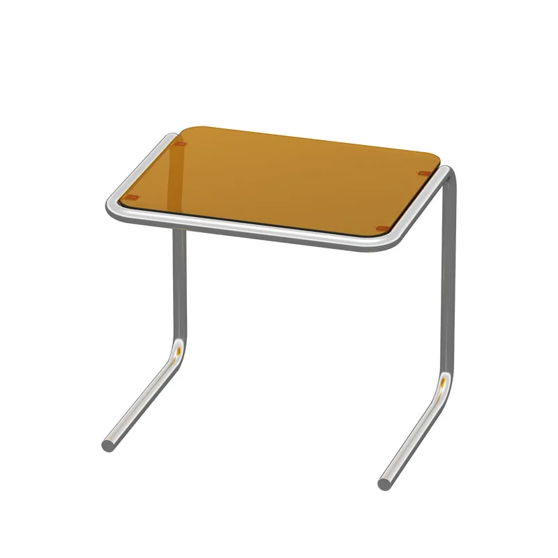 DG4 Mesa de centro pequeña nórdica moderna desmontable, mesa auxiliar creativa para sala de estar, mesa auxiliar de cristal simple, luz de café de lujo