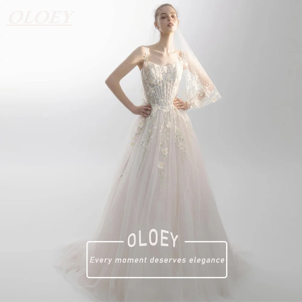 OLOEY Glitzernde, glänzende, hellblaue Korea-Abendkleider mit glänzenden Perlen, Hochzeitskleider mit individuellen Trägern, Feen-Abschlussballkleider mit Korsettrücken