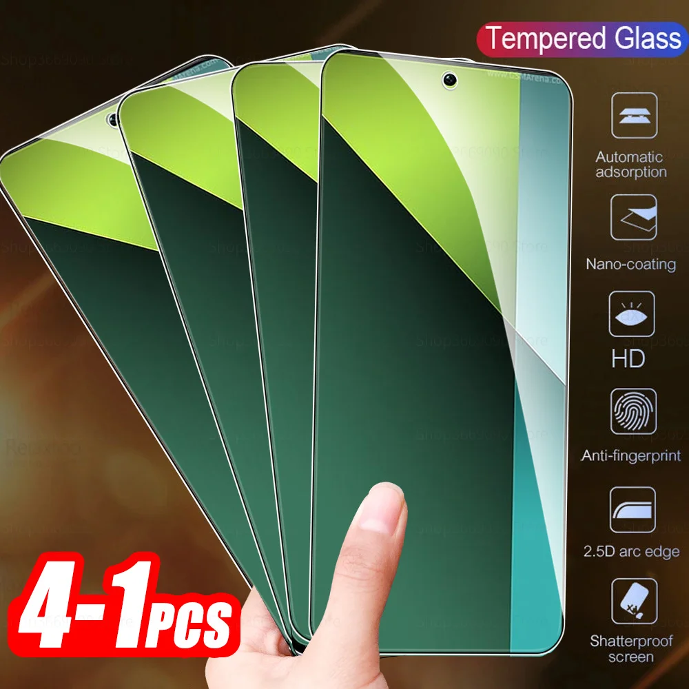 Pelindung layar kaca, 1-4 buah untuk Xiaomi Redmi Note 13 Pro pelindung layar untuk Redmi Note13 Pro Note13Pro 4G 5G Armor Film Tempered