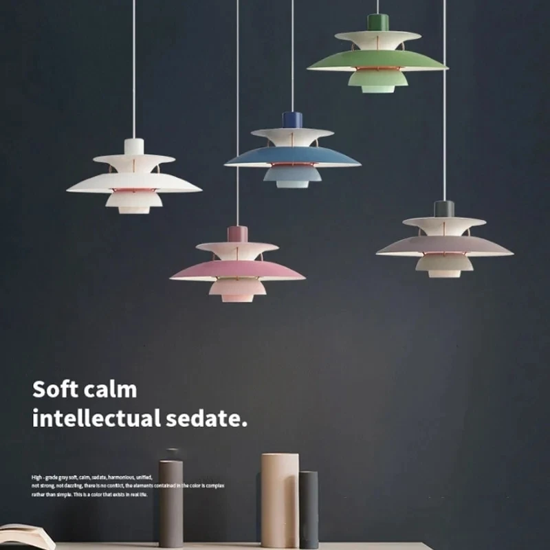 

Nordic Designer's High-quality Umbrella LED Chandelier Living Room Restaurant Kitchen Color Pendant Lamp Indoor Lighting Decor