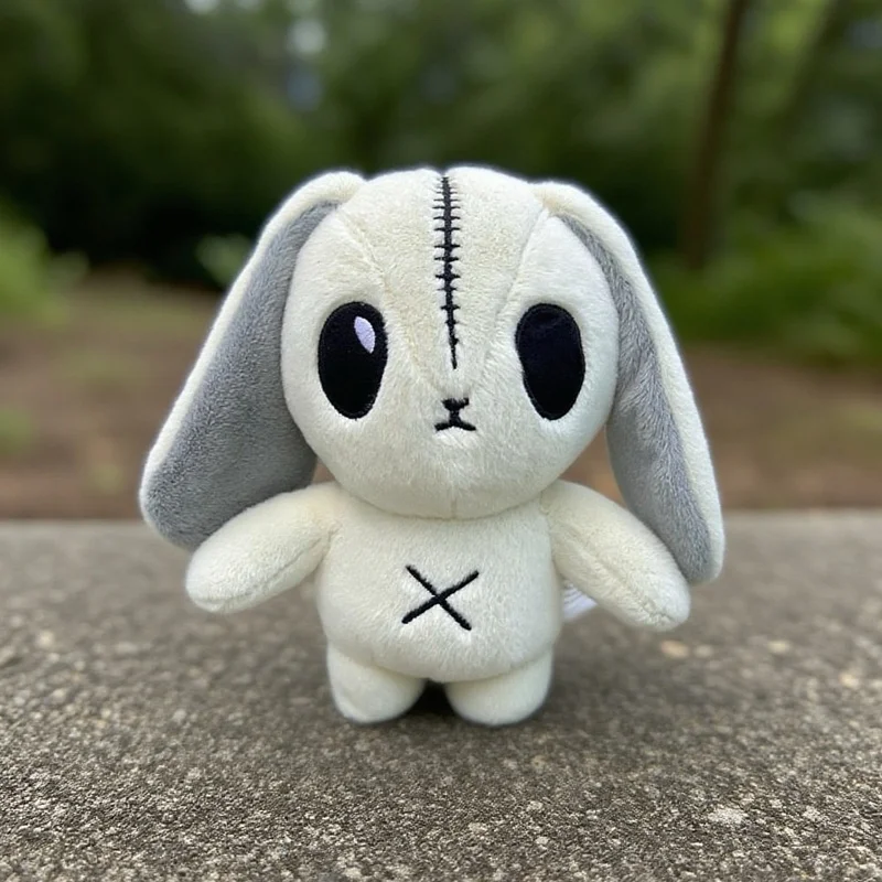 ハロウィンペットぬいぐるみクリエイティブウサギグレーと白の長い耳のぬいぐるみかわいいホラー人形誕生日プレゼントハロウィン装飾