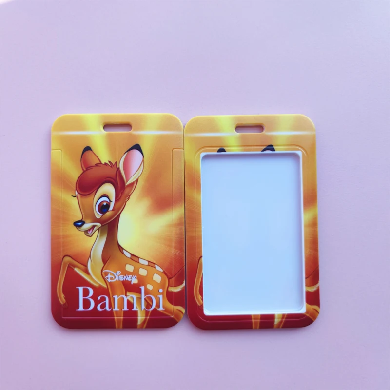 Disney Bambi Card Holder Lanyards Girls Neck Strap Credit Card Case Boys ID Badge Holder Credentials Retractable Clip for Women