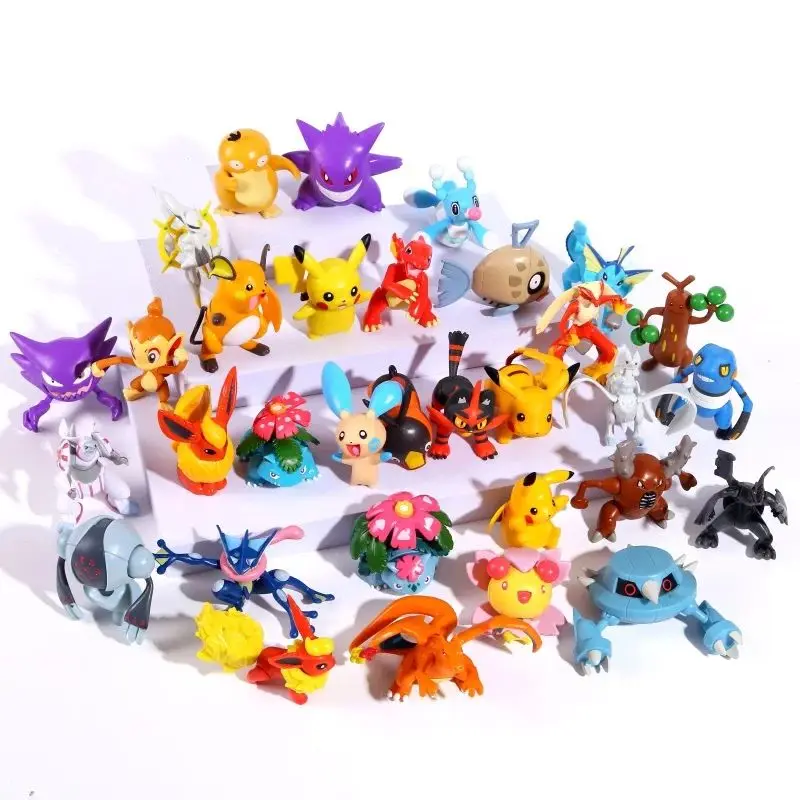 PVCのポケモンアクションフィギュア,2〜5cm, 144ユニット