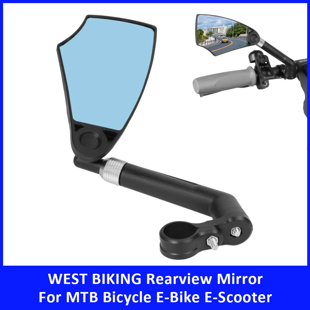 

Зеркало заднего вида WEST BIKING для горного велосипеда, электровелосипеда, электросамоката, 360° ° Поворотное антибликовое зеркало с телескопической регулировкой