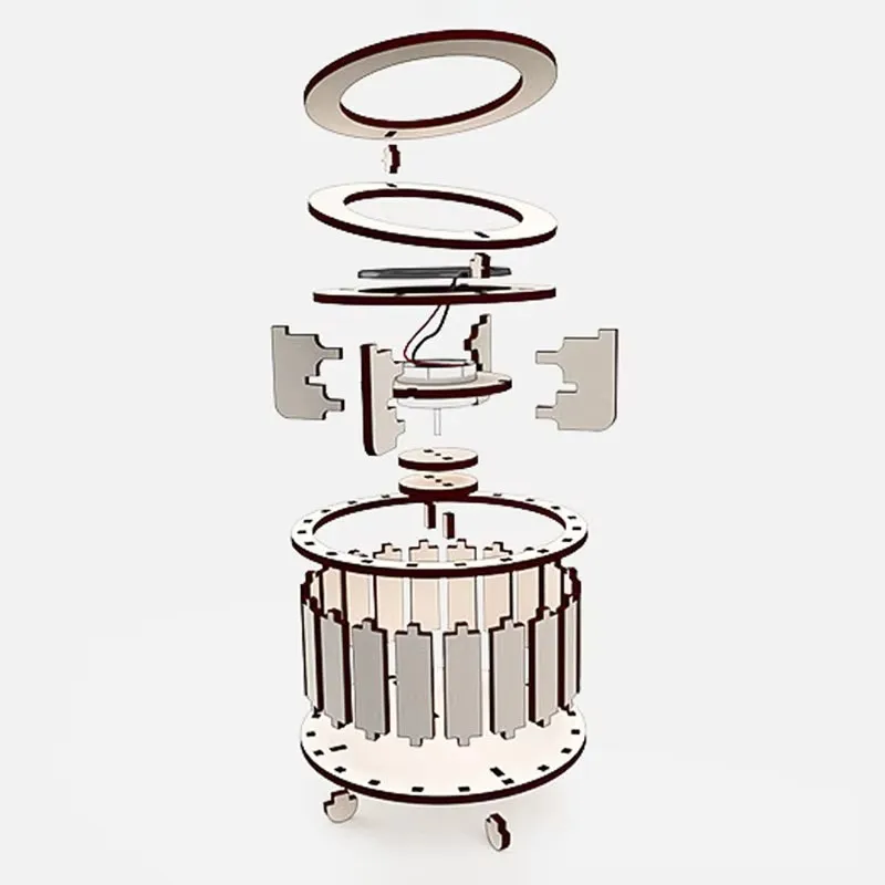 Solar Powered Double Ring Toys Children's Technology Small Production Inventions Scientific Experiments Handmade DIY Toys