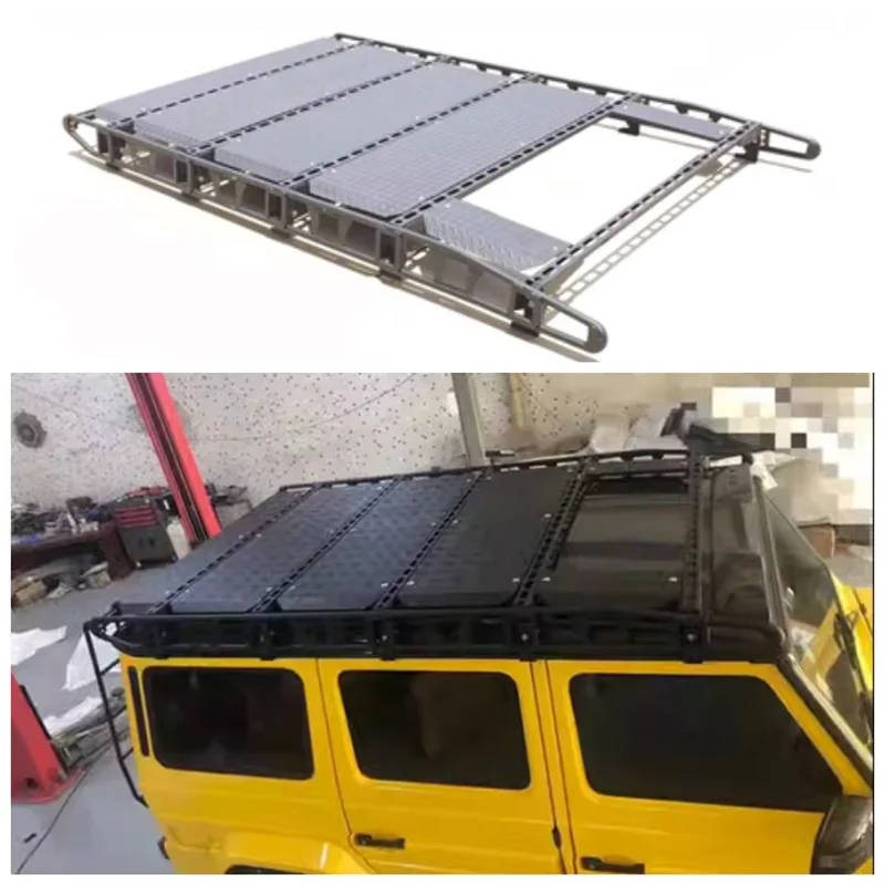 For Mercedes-Benz W463 G500 G55 G63 2008-2018 4X4 Alloy Steel Car Roof Rack Flat Roof Travel Frame Box Rear Trunk Roof Ladder