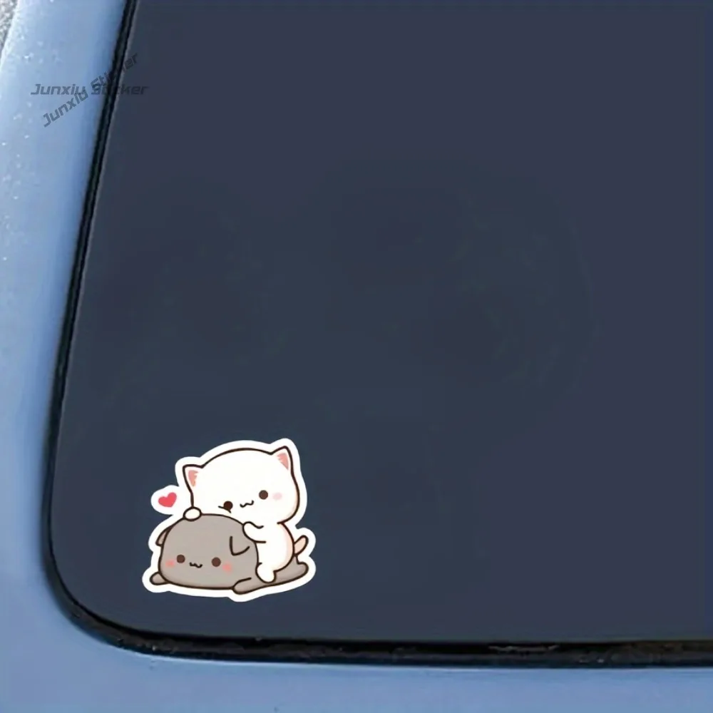 Adorable Kawaii Mochi Cat Vinyl Stickers - Perfect for Laptops, Water Bottles & Cars | Durable, Easy-Apply Decals