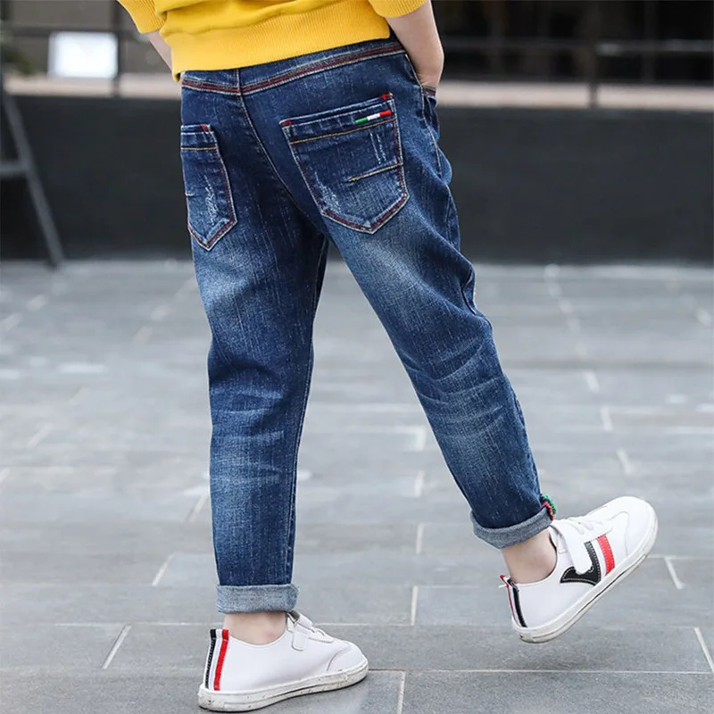 3-12 Years Spring Autumn Teenger Boys Jeans Slim Fit Style Casual Long Trousers For Kids Handsome Children Birthday Present