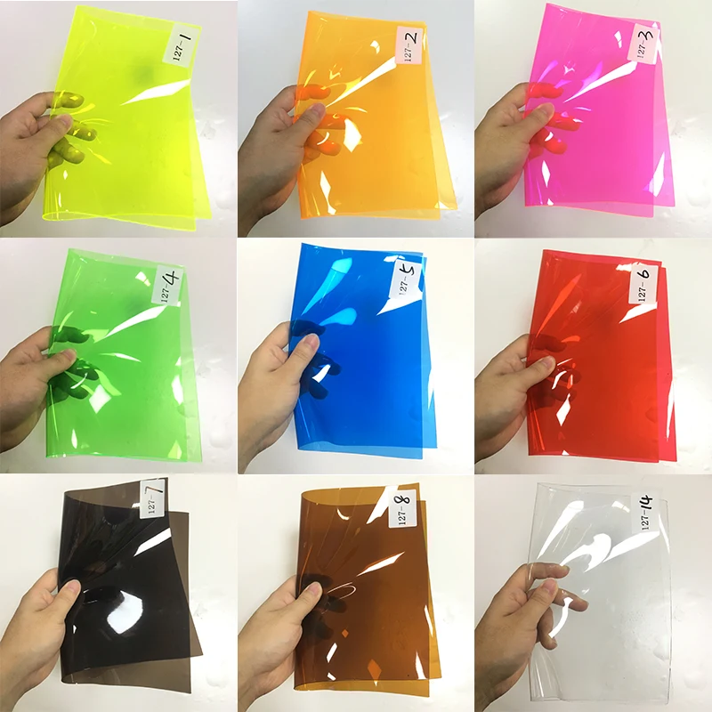 1MM Translucent Faux Leather Sheets PVC Vinyl Film for Packaging Decoration Bag Making DIY Sewing Craft material 30x120cm