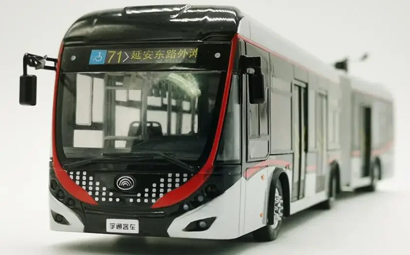 1/42 For YuTong Bus ZK5180A City Bus Trolleybus Articulated Diecast Metal Car Model Toys Boy Girl Gift Collection Metal,Plastic