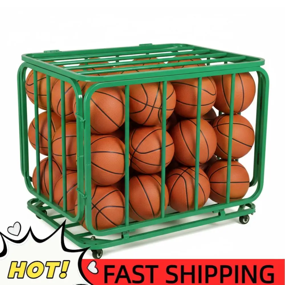 

Тележка для хранения баскетбольных или волейбольных мячей с колесами и крышкой, передвижная тележка для спортивных мячей для спортзалов, школ, клубов, для использования в помещении и на улице