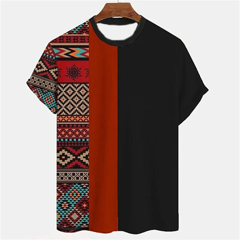 

New Summer T-Shirts Tribal Ethnic Style Pattern 3D Print Men Women T Shirt Short Sleeve Oversized Harajuku Tee Top Kid Clothing