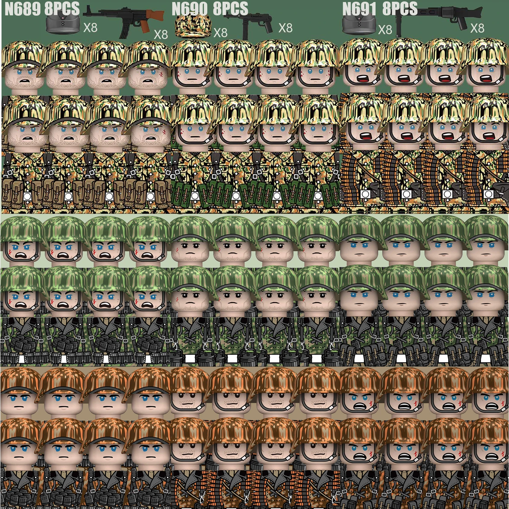 moc-ww2-figuras-de-soldados-militares-com-camuflagem-de-primavera-blocos-de-montar-capacete-de-infantaria-do-exercito-armas-tropas-brinquedos-de-blocos