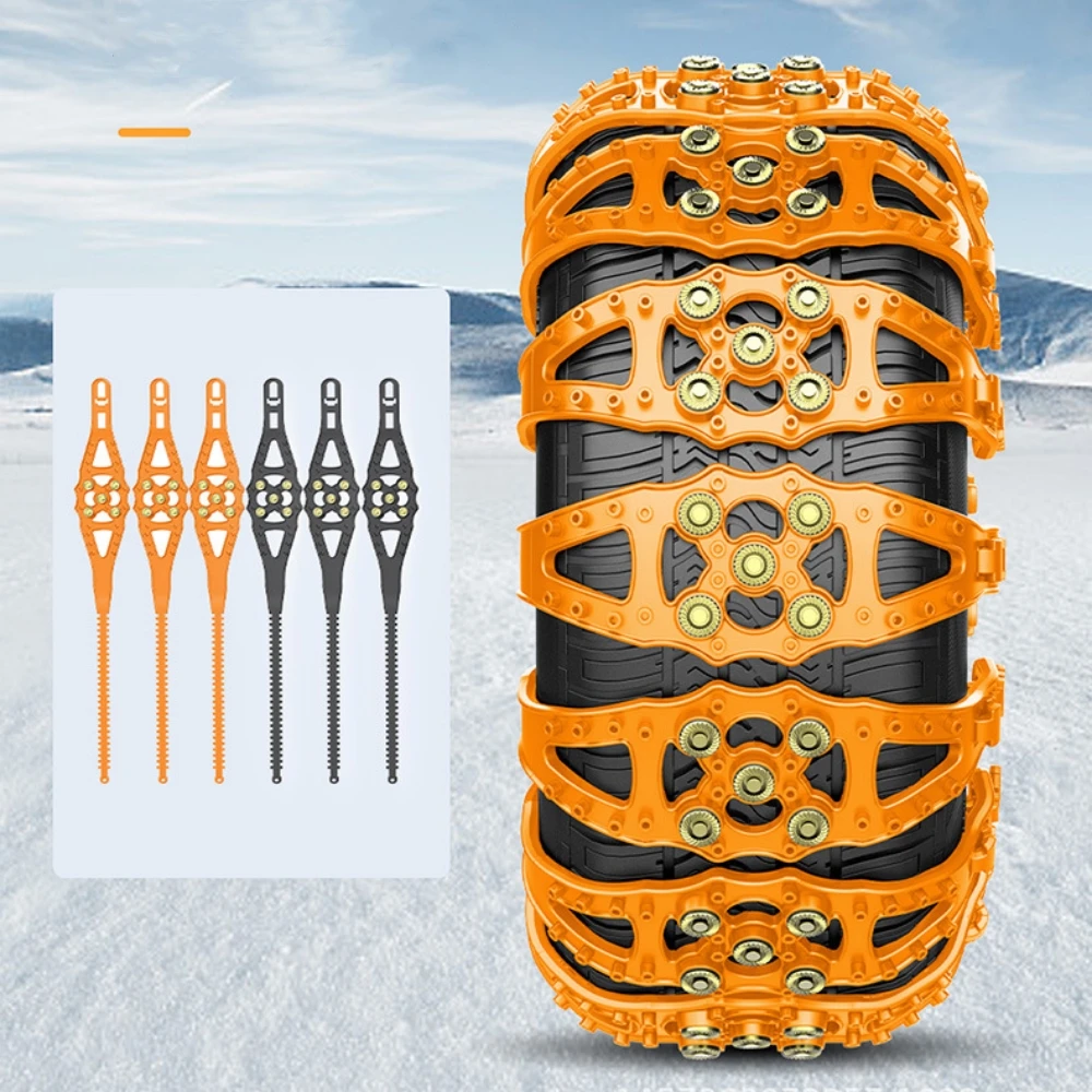 

1Pcs Car Snow Tire Chains Mud Tyre Wheels Thick Anti-Skid Belt For Car/SUV/Truck Portable Easy to Mount Emergency Traction Car