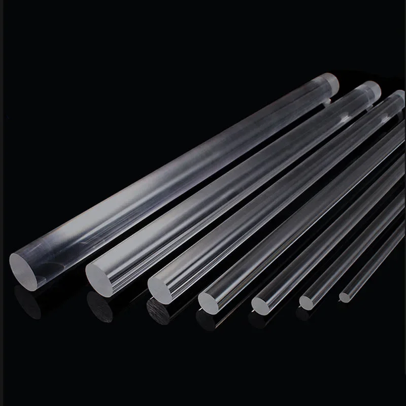 1Pc Transparent Acrylic Plexiglass Solid Rod PMMA Round Bar Diameter 2-20mm Length 100-300mm Material Accessories