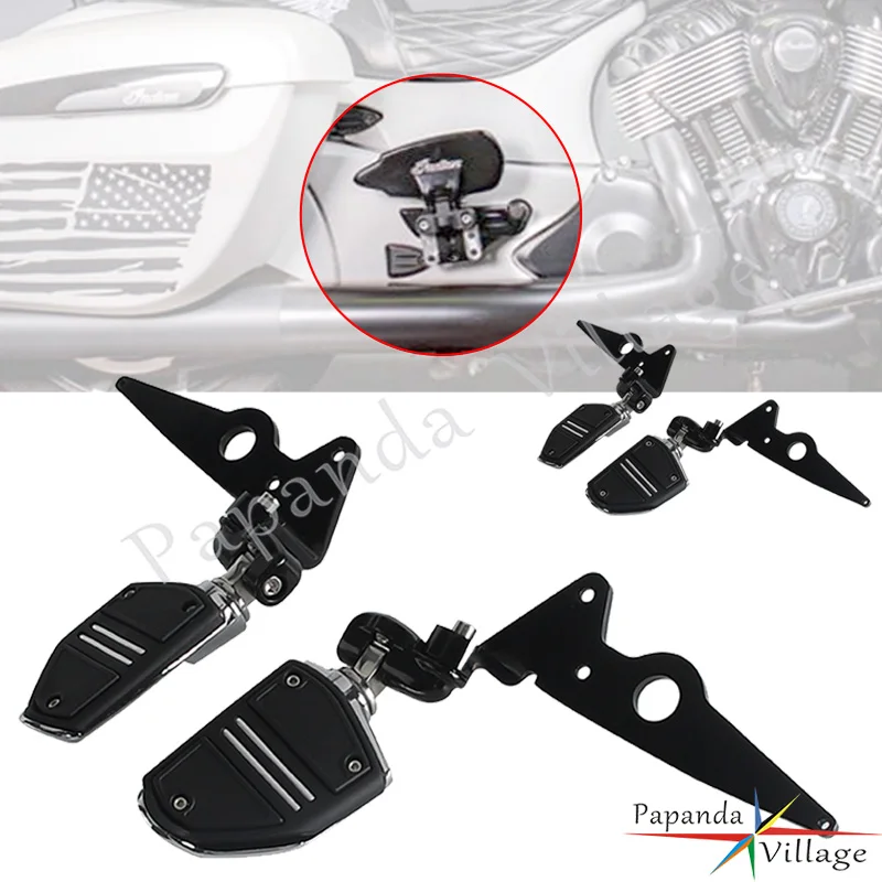 For Indian Vintage Springfield Roadmaster Pursuit Chieftain Chief Challenger Motorcycle Highway Foot Pegs Mount Clamps Footrest