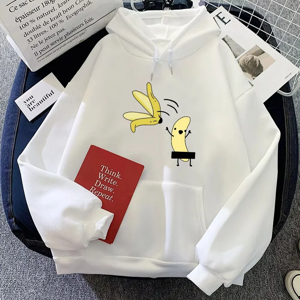 

Эстетические толстовки с капюшоном Naked Banana, женские и мужские толстовки с мультяшным принтом, повседневные топы, унисекс с героями мультфильмов, осенне-зимние пуловеры Hoo