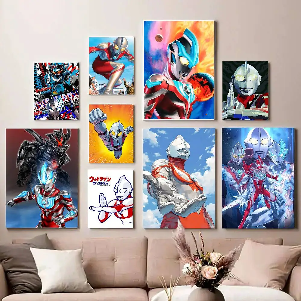 Cool U-Ultraman Poster High Quality Print Poster Waterproof Wall Art Movie Posters For Living Bedroom Retro Room Decor Gift