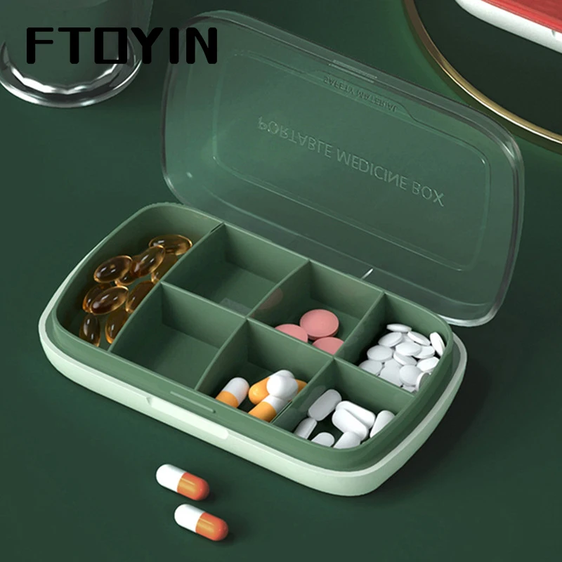 

FTOYIN 7 Grids 7 Days Weekly Pill Case Medicine Tablet Dispenser Organizer Pill Box Splitters Pill Storage Organizer Container