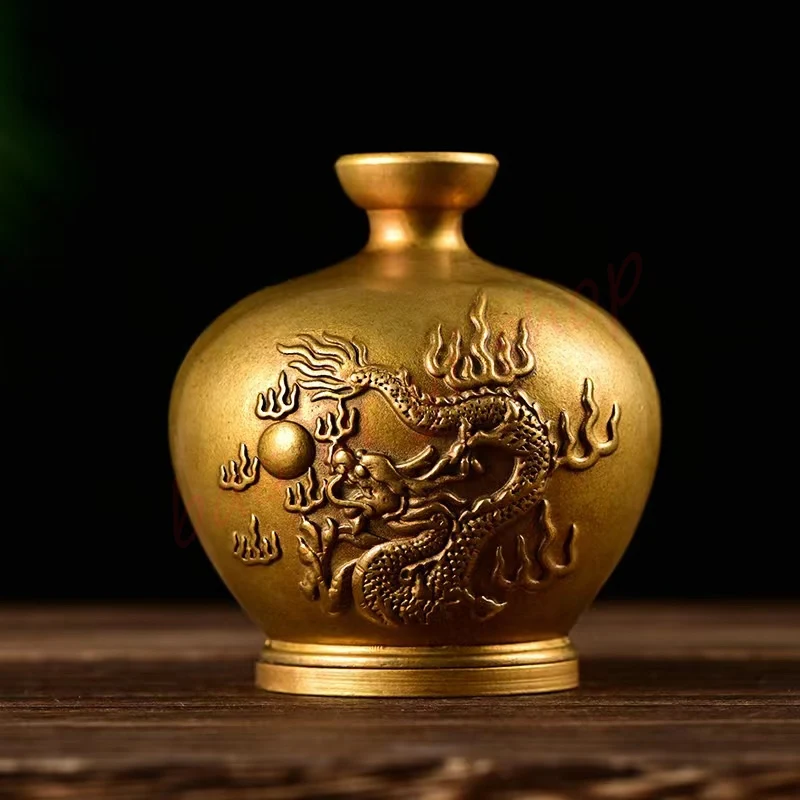 Pure copper fire dragon bottle / auspicious feng shui Ornament / placed in the northwest of the kitchen