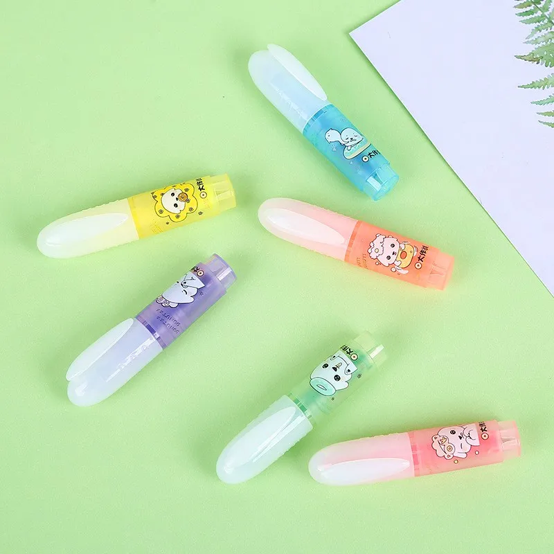 6 pz/set Mini evidenziatori kawaii pennarelli carini pennarelli fluorescenti disegno marcatura evidenziatori forniture di cancelleria per la scuola