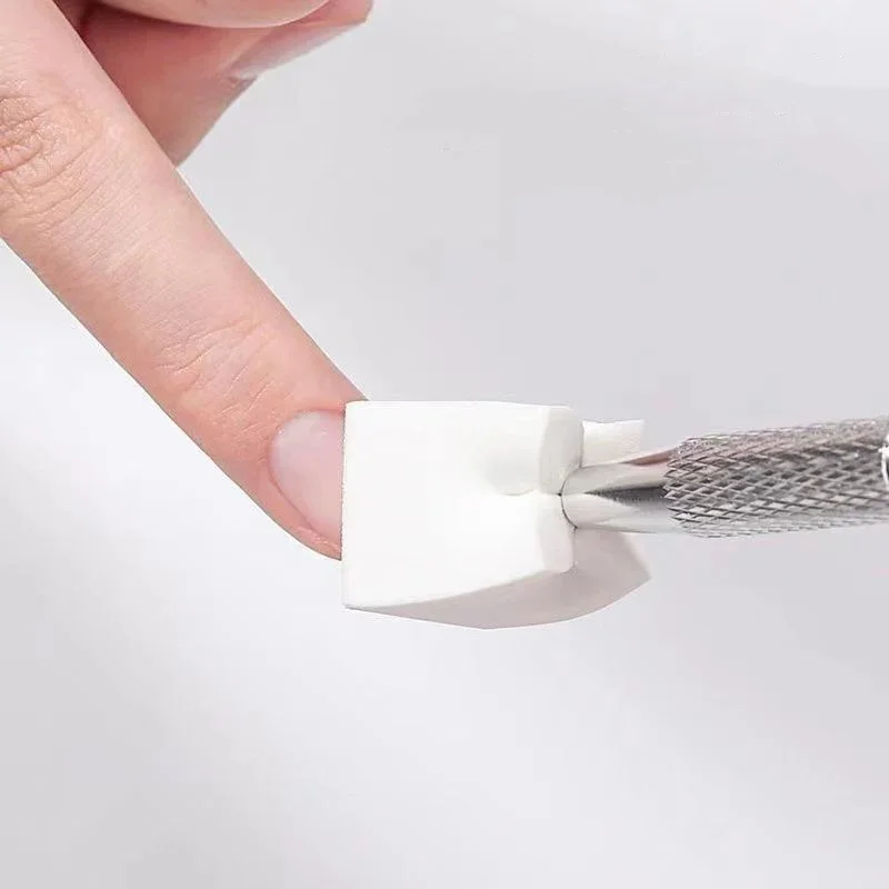 Mini Square Nail Art Sponge 4 Claws Metal Grabber Pen Nail Sponge Manicure Tools Gradient Brush Glitter Powder Dotting Pen