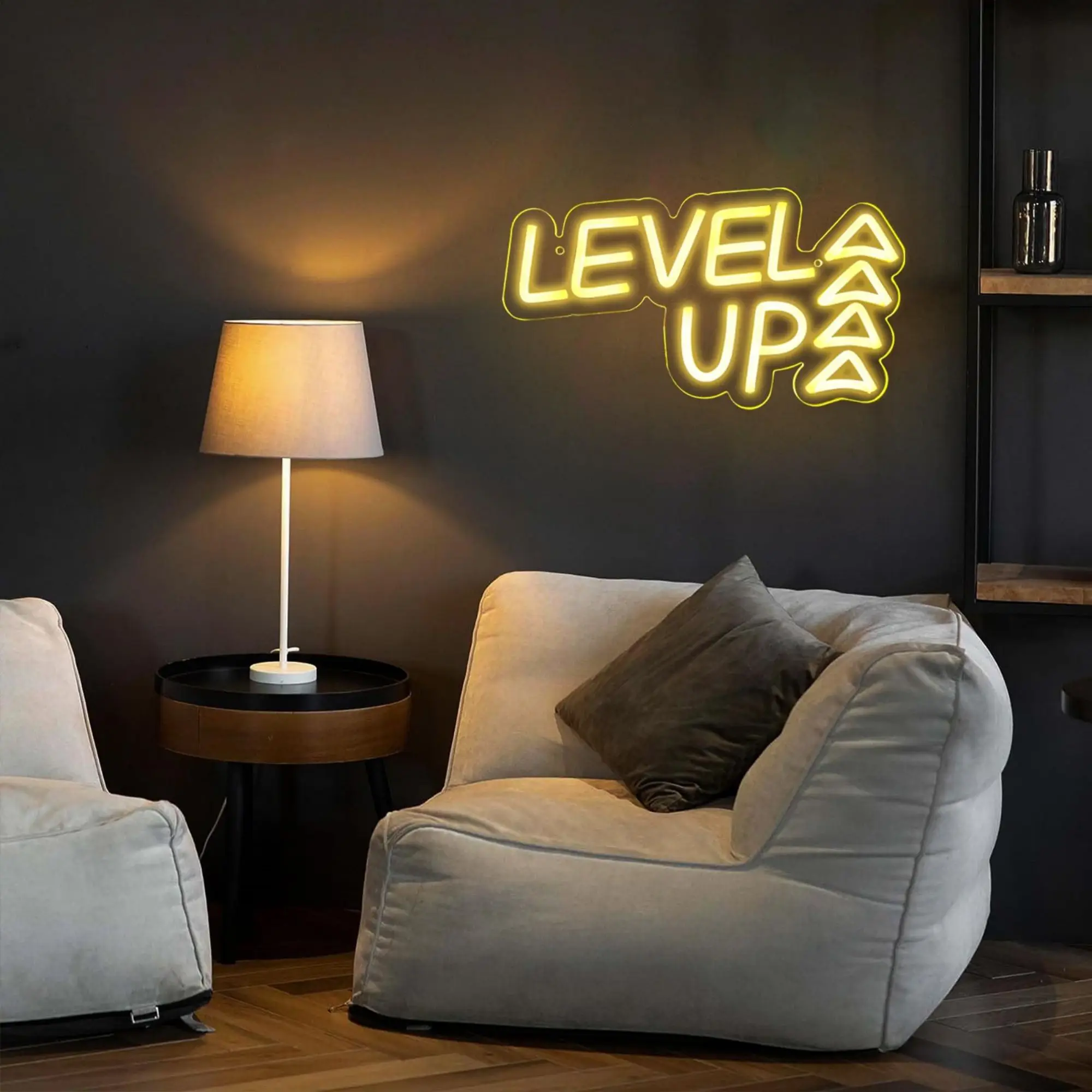 LEVEL UP Neon Sign USB LED Neon Light Sign for Wall Decor Game Room Man Cave Bedroom Beer Party Decor Boy Girl Gift Night Light