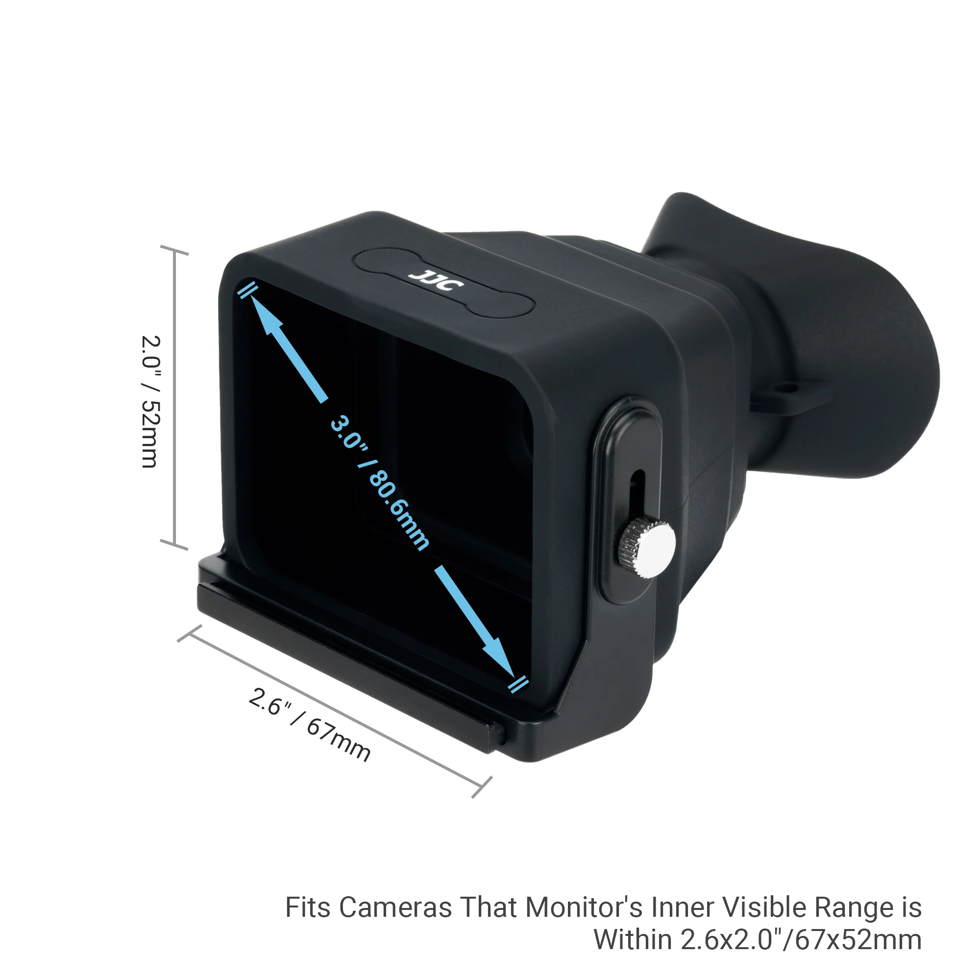 JJC LVF-PRO1 3X LCD-Sucherlupe mit Arca-Swiss Schnellwechselplatte für Nikon Z30, Sony ZV-1, RX100, Canon G7X 3,0"-Bildschirm – Detail 14