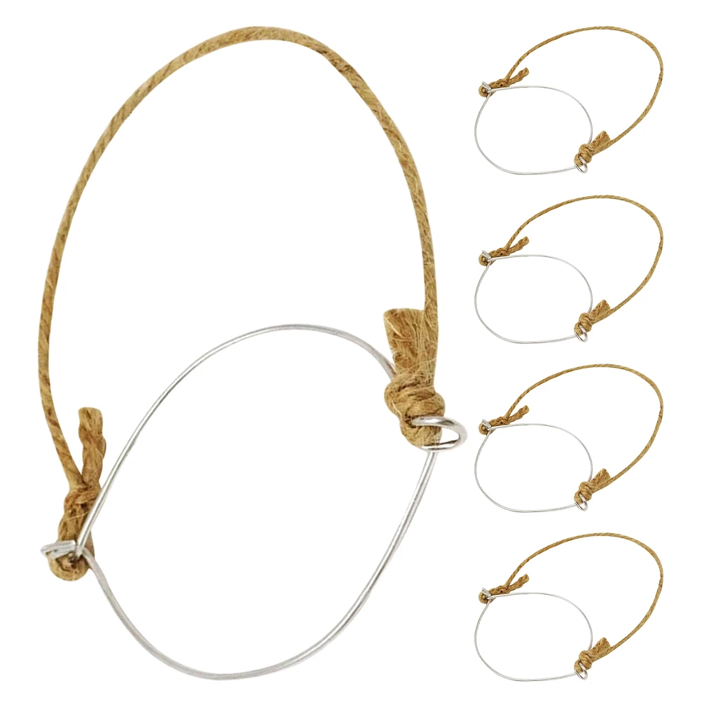 

5 Pcs Mason Jar Handle Rustic Hanging Hooks Wide Mouth Lids Rings Organizer Storage Container Glass Vase Planter Hanger