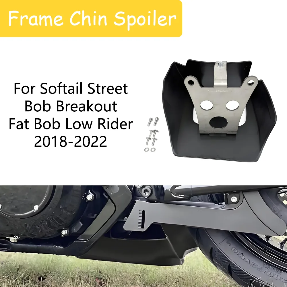 

For Harley M8 Softail FLSTF Fat Boy 2018-2022 Motorcycle Bullet Black Back Frame Chin Spoiler Accessories