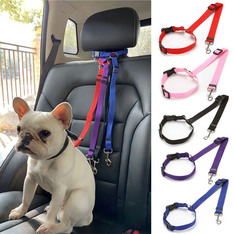 Wholesale Pet Nylon Leash Dog Seat Belt,Safety Adjustable Car Seatbelts Strap for Dogs, Car Headrest Restraint Harness for Dogs