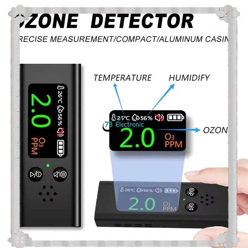24-Hour Delivery Air Quality Detector O3 Gas/Temperature Humidity Tester Household USB Charging O3 Monitor