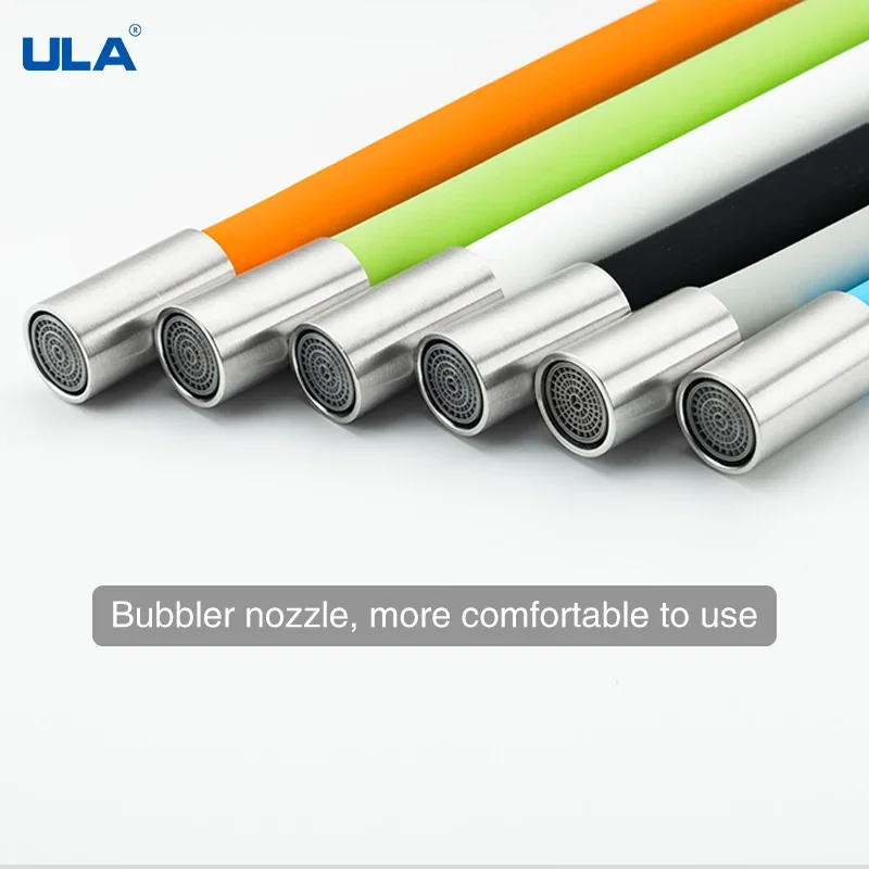 ULA Flexible Hose Silicone Tube Kitchen Faucet Accessories 360 Degree Rotate Water Tap Filter General Interface