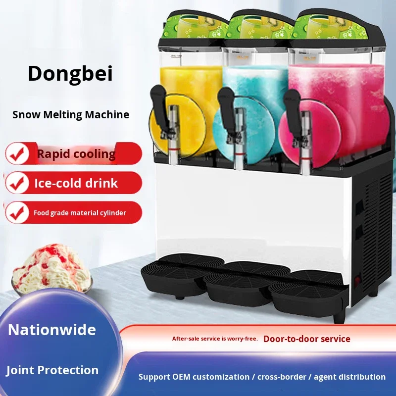 Professional Three Cylinder Rapid Cooling Slushie Machine 220V 2.2kW Slush Smoothie Maker for Tea Shop Restaurant Bar Shop