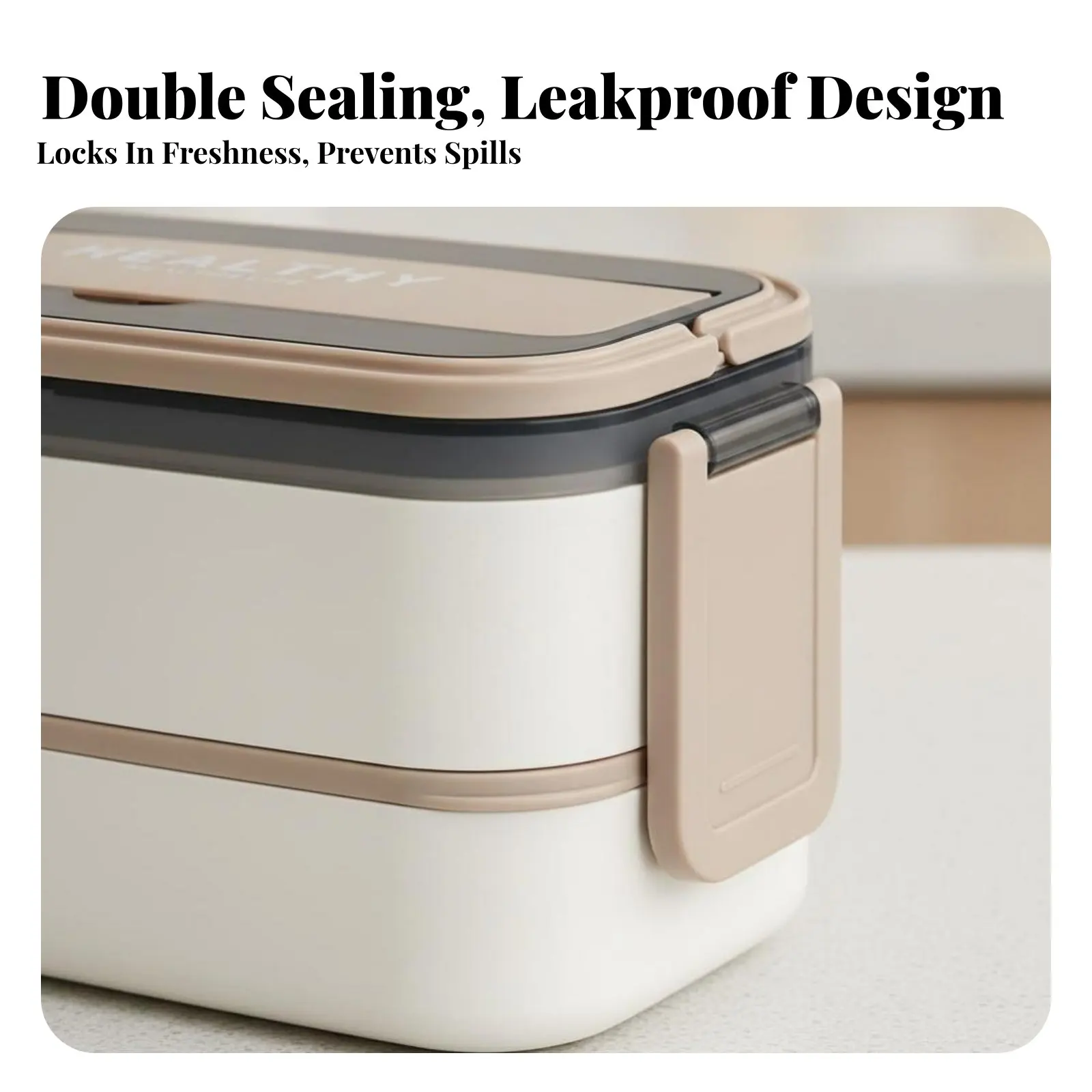 Plastic Bento Box, Double Compartment, Microwave Safe, Food Grade, Portable for Students and Adults