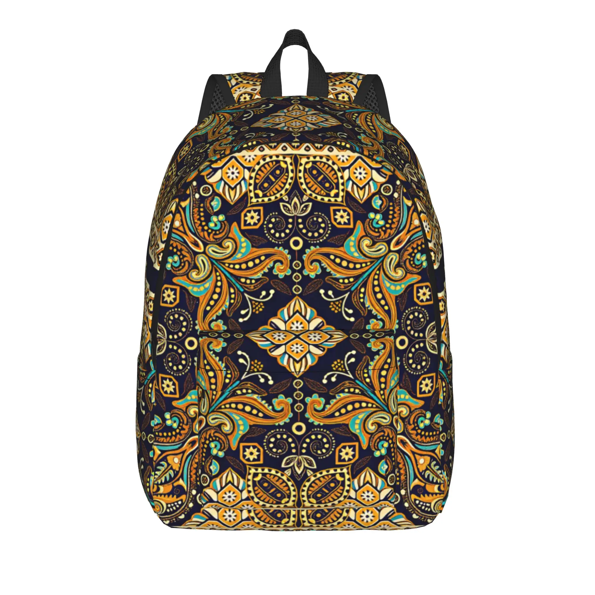 Colorful Isometric Cartoon City Backpack  Cycling Backpacks Female Cool School Bags Design Pattern Rucksack