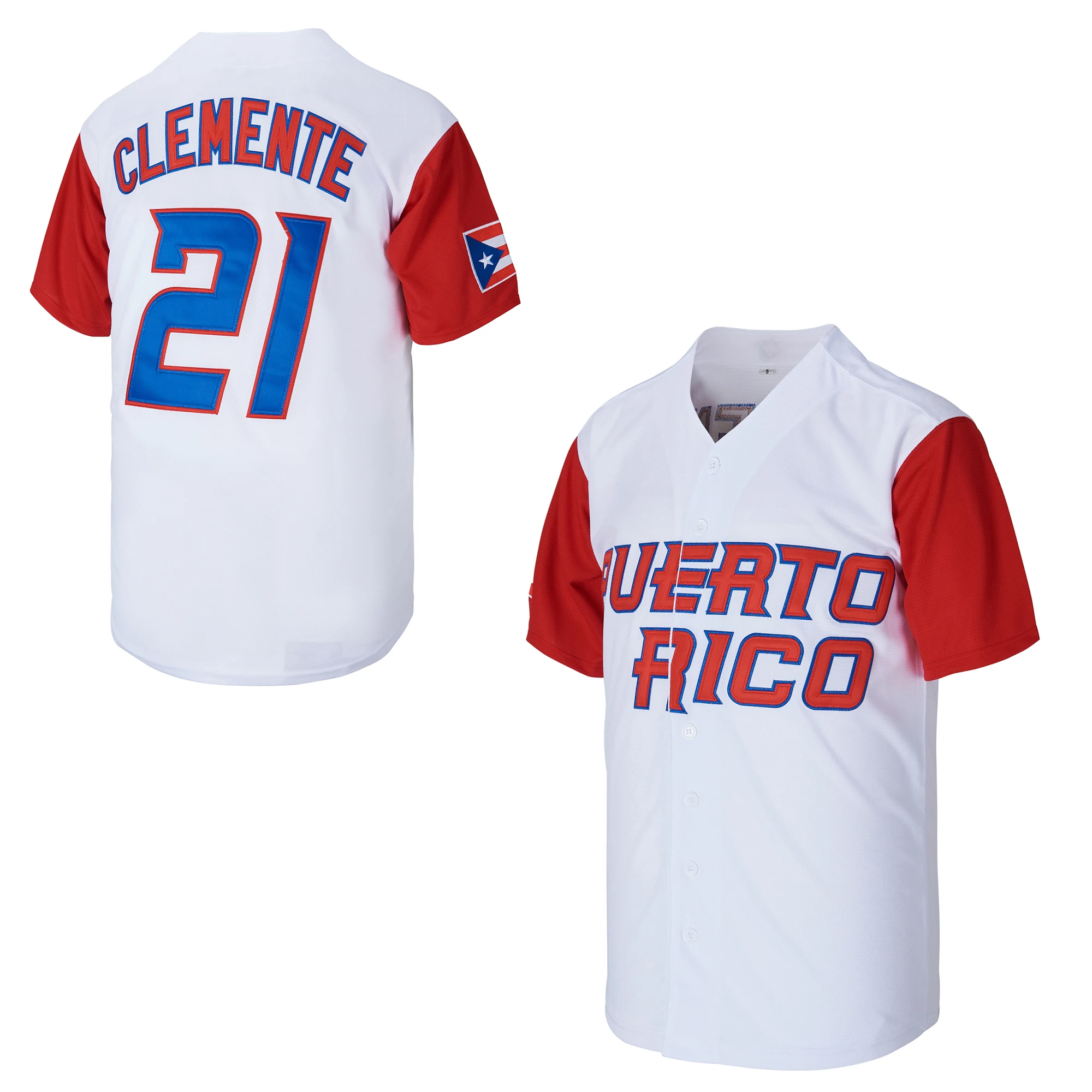 

Puerto Rico #21 Roberto Clemente World Game Classic Men Baseball Jersey S